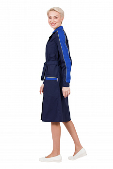 Халат  "Жасмин" т.синий/василёк (женский)