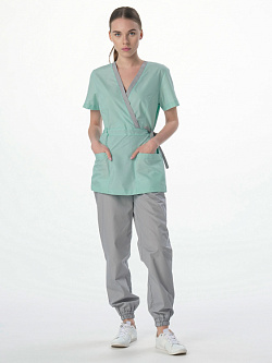 Костюм женский MedLine Арина (тк.Смесовая,120), серый/мятный