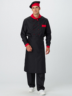 Костюм повара Шефирон® (тк.Смесовая,120), черный/красный