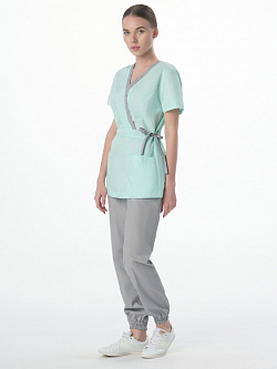 Костюм женский MedLine Арина (тк.Смесовая, 120), серый/мятный