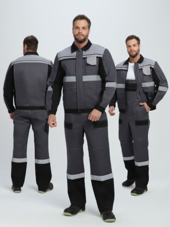 Костюм ProfLineBase-1 (тк.Твил,210) брюки, т.синий/черный/васильковый