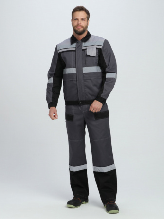 Костюм ProfLineBase-1 (тк.Твил,210) брюки, т.синий/черный/васильковый
