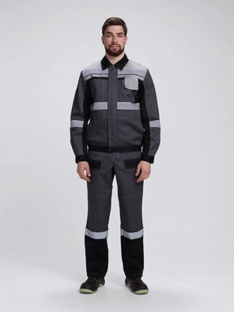 Костюм ProfLineBase-1 (тк.Твил,210) брюки, т.синий/черный/васильковый