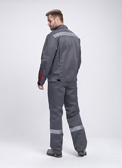 Костюм Флофт-2 СОП У. (тк.Смесовая,210) п/к, т.серый/серый/красный