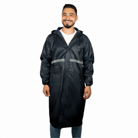 Плащ-дождевик синий XXXL нейлоновый с ПВХ сигнальный на молнии Samtools
