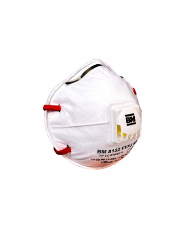 Респиратор ВМ-8132 NR D FFP3 (50 ПДК) с клапаном, чашеобразная, от аэрозолей (инд.упак.1х100)