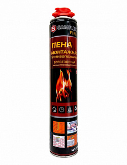 Монтажная пена профессиональная SAMFLEX FIRE огнеупорная всесезонная  под пистолет и аппликатор