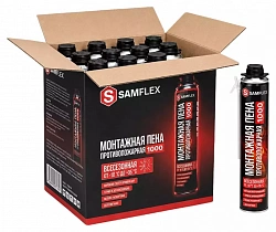 Пена монтажная с аппликатором SAMFLEX противопожарная всесезонная 1000 мл (12 шт)