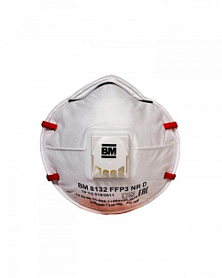 Респиратор ВМ-8132 NR D FFP3 (50 ПДК) с клапаном, чашеобразная, от аэрозолей (инд.упак.1х100)