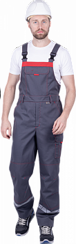 Полукомбинезон ХАЙ-ТЕК SAFETY летний, серый-красный