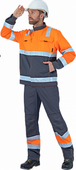 Костюм РЕФЛЕКТ-2 летний, 3-й класс защиты, флуоресцентный оранжевый-серый